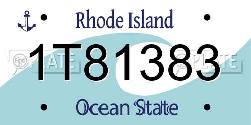 1T81383 Rhode Island License Plate