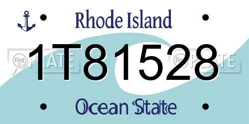 1T81528 Rhode Island License Plate