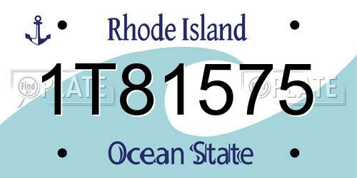 1T81575 Rhode Island License Plate