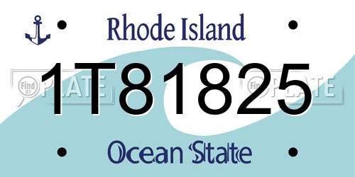 1T81825 Rhode Island License Plate