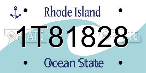 1T81828 Rhode Island License Plate