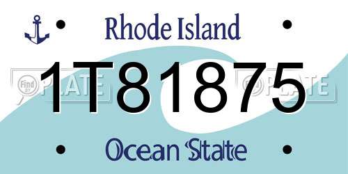 1T81875 Rhode Island License Plate
