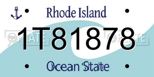 1T81878 Rhode Island License Plate