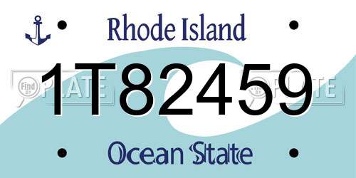 1T82459 Rhode Island License Plate