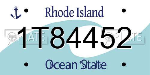 1T84452 Rhode Island License Plate