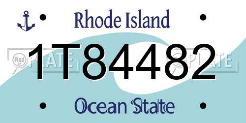 1T84482 Rhode Island License Plate