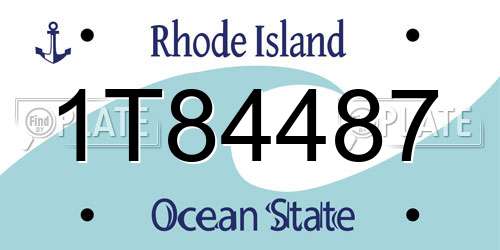 1T84487 Rhode Island License Plate