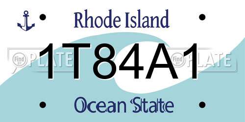 1T84A1 Rhode Island License Plate
