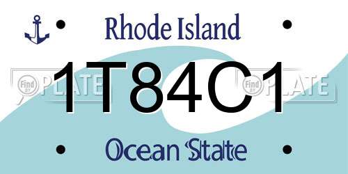 1T84C1 Rhode Island License Plate
