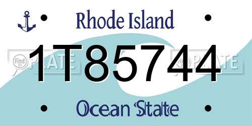 1T85744 Rhode Island License Plate