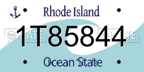1T85844 Rhode Island License Plate