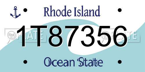 1T87356 Rhode Island License Plate