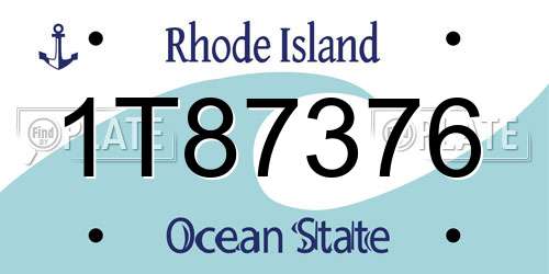 1T87376 Rhode Island License Plate