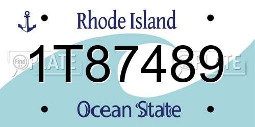 1T87489 Rhode Island License Plate