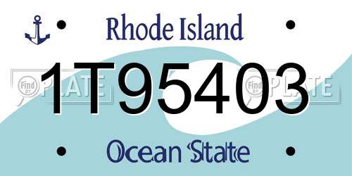 1T95403 Rhode Island License Plate