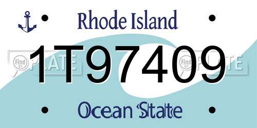 1T97409 Rhode Island License Plate