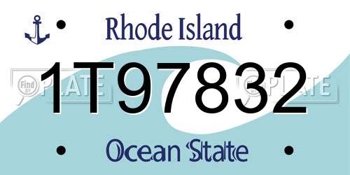 1T97832 Rhode Island License Plate