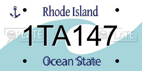 1TA147 Rhode Island License Plate