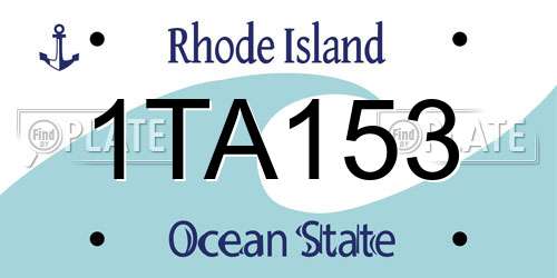 1TA153 Rhode Island License Plate