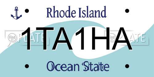 1TA1HA Rhode Island License Plate