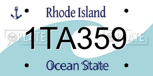 1TA359 Rhode Island License Plate