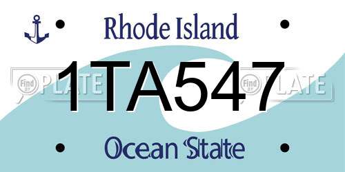 1TA547 Rhode Island License Plate