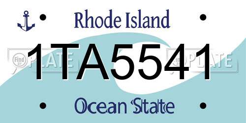 1TA5541 Rhode Island License Plate