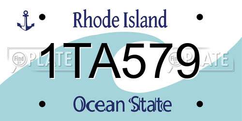 1TA579 Rhode Island License Plate