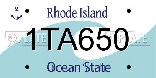 1TA650 Rhode Island License Plate