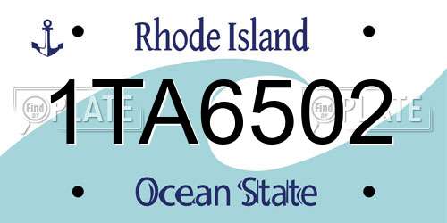 1TA6502 Rhode Island License Plate