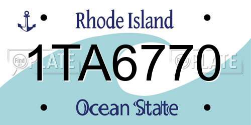 1TA6770 Rhode Island License Plate