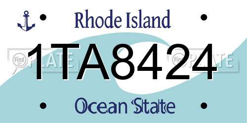 1TA8424 Rhode Island License Plate