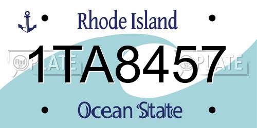 1TA8457 Rhode Island License Plate