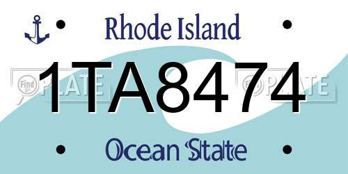 1TA8474 Rhode Island License Plate