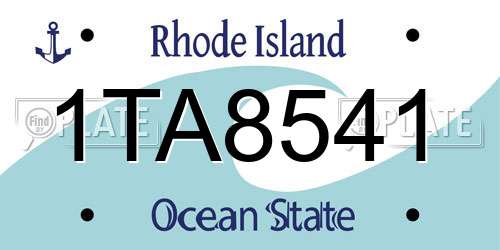 1TA8541 Rhode Island License Plate