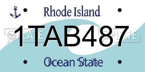 1TAB487 Rhode Island License Plate