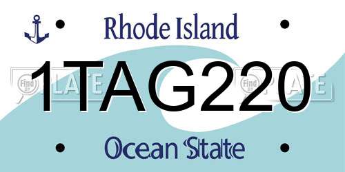 1TAG220 Rhode Island License Plate