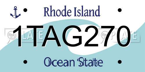 1TAG270 Rhode Island License Plate