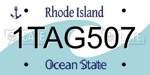 1TAG507 Rhode Island License Plate