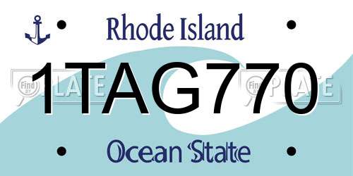 1TAG770 Rhode Island License Plate