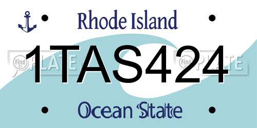 1TAS424 Rhode Island License Plate