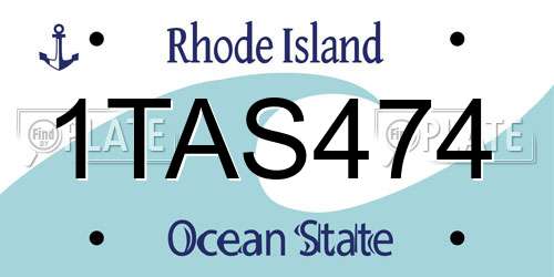 1TAS474 Rhode Island License Plate