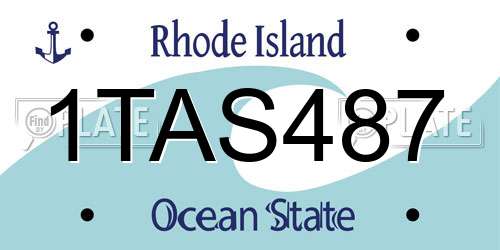 1TAS487 Rhode Island License Plate