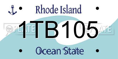 1TB105 Rhode Island License Plate