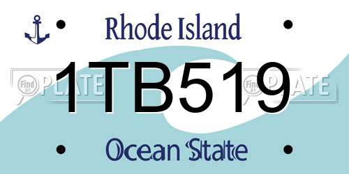 1TB519 Rhode Island License Plate