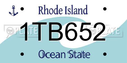 1TB652 Rhode Island License Plate
