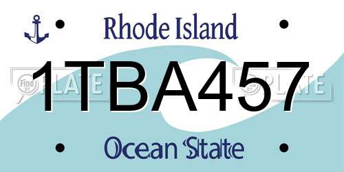 1TBA457 Rhode Island License Plate