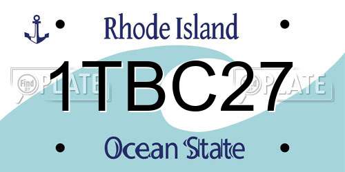 1TBC27 Rhode Island License Plate