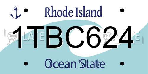 1TBC624 Rhode Island License Plate