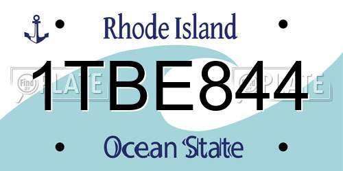 1TBE844 Rhode Island License Plate